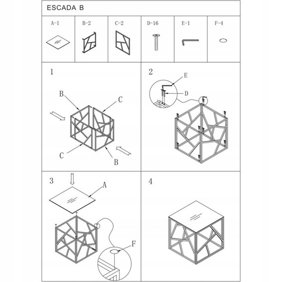 Ława ESCADA A II Złoty/Biały Efekt Marmuru