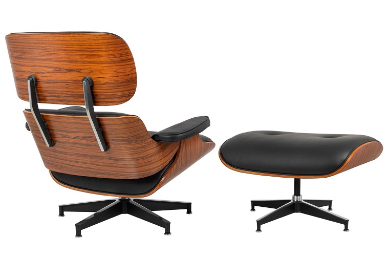 Fotel z Podnóżkiem LOUNGE HM PREMIUM Czarny/Różany