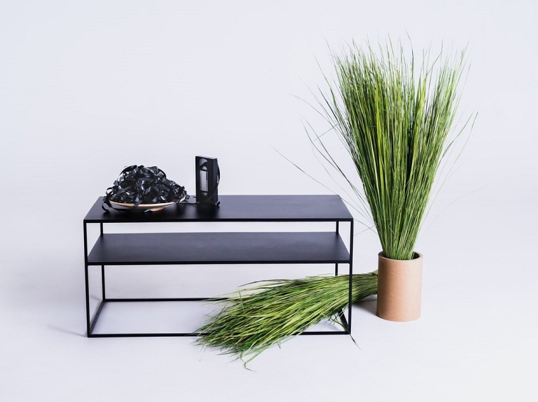 Stolik RTV Tensio 2 Floor Metal 100x45 Czarny