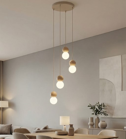 Lampa Wisząca LOOP 4 Beżowy