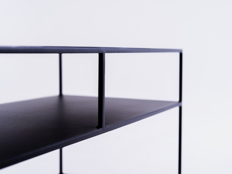 Stolik RTV Tensio 2 Floor Metal 150x45 Czarny