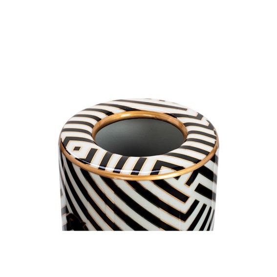 Słoik Dekoracyjny PANTHER 25cm Biały/Czarny/Złoty