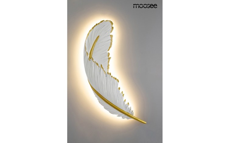 Lampa Ścienna PIÓRKO Biały/Złoty