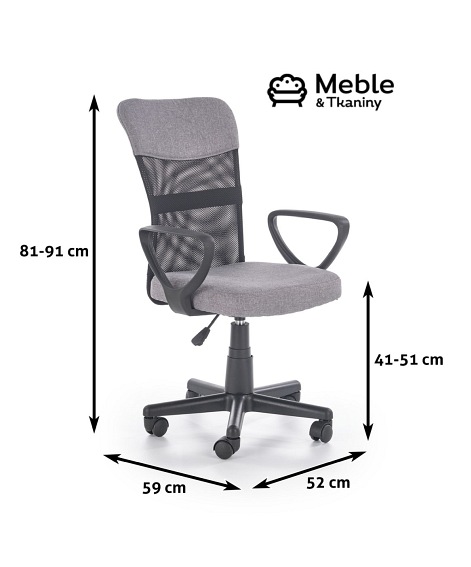 Fotel Młodzieżowy TIMMY Popielaty