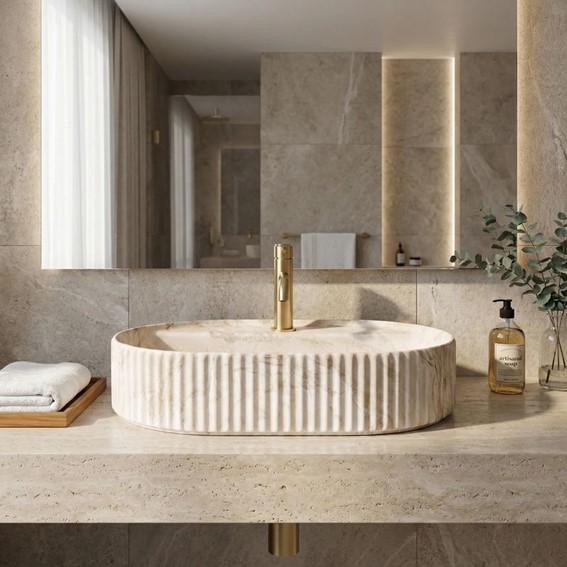 Umywalka Nablatowa MARCELA 60 SATURN Beżowy