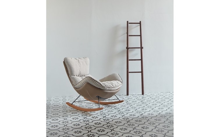 Fotel Bujany OTILIA Brązowy/Biały