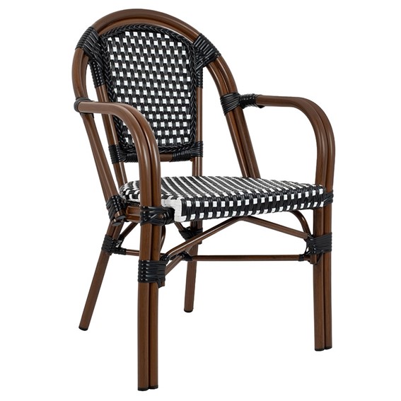 Krzesło CAFE PARIS ARM Brązowy/Czarny/Biały