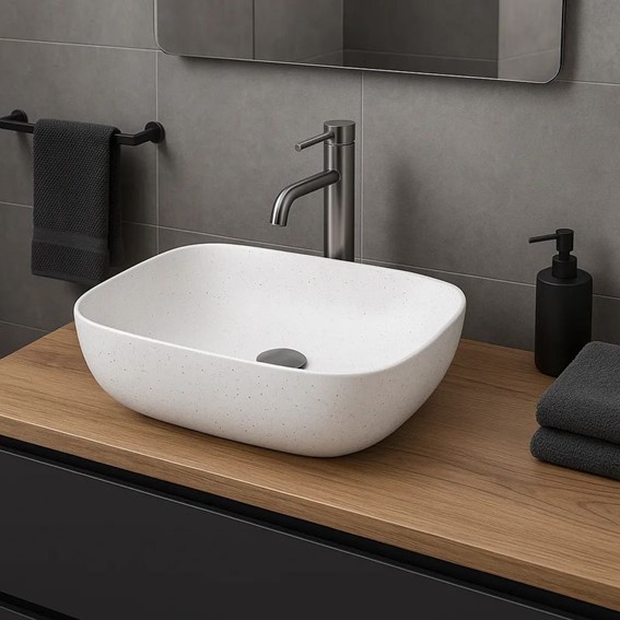 Umywalka Nablatowa BELINDA WARM Imitacja Kamienia