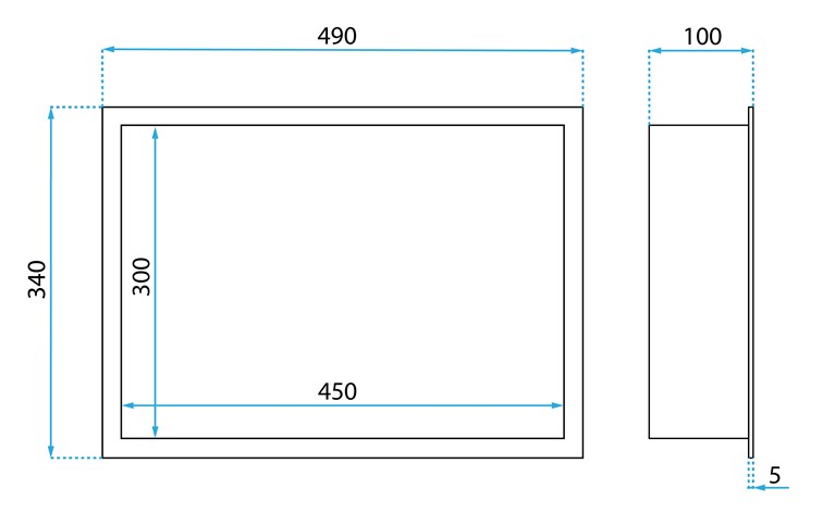 Półka Wnękowa Łazienkowa 02 30X45X10 Stal Szczotkowana