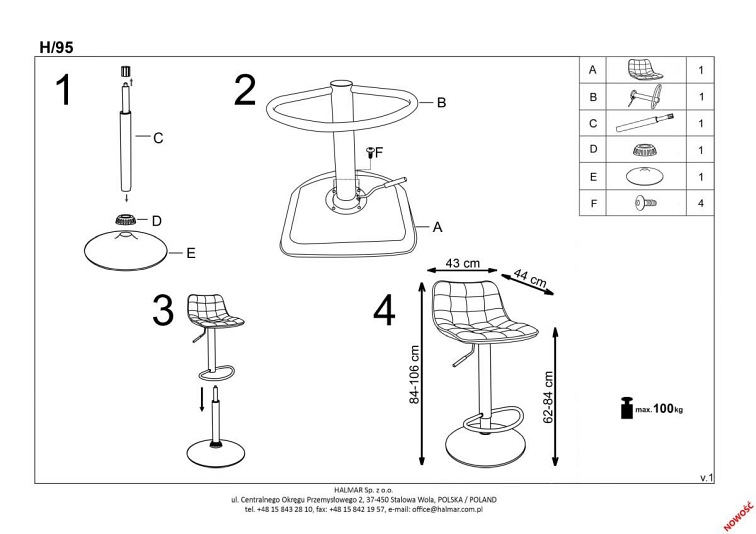 Hoker H95 62-84cm Ciemny Zielony