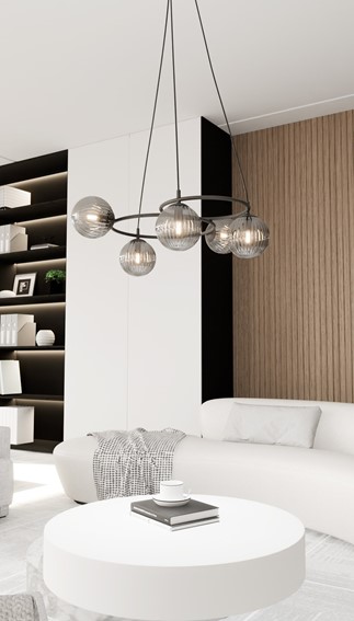 Lampa Wisząca LIBRA 5 Czarny/Grafitowy