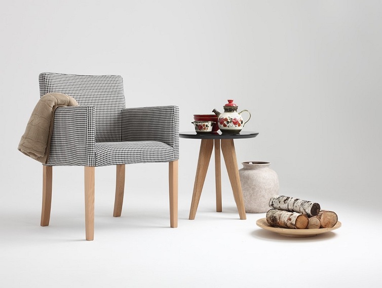 Fotel Wilton Arms 84 60x61x84 Ciemna Pepita/Naturalny