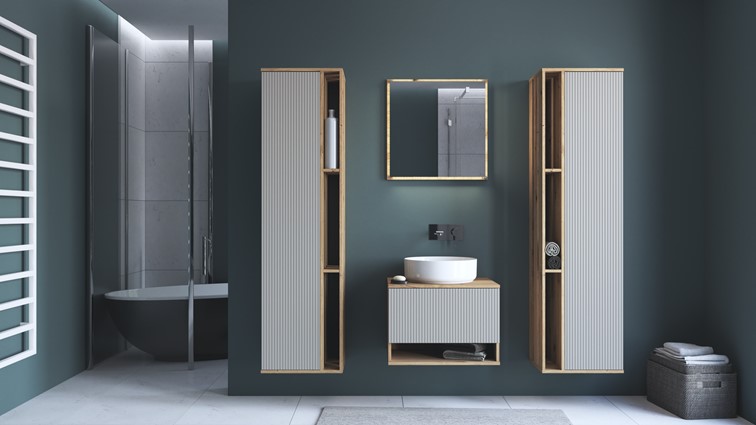 Lustro AVIOLA 60 cm z LED Dąb Artisan