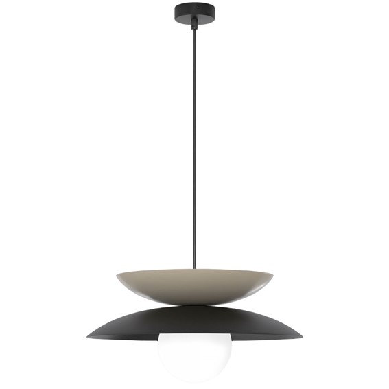 Lampa Wisząca NAGOYA 1 Czarny/Beżowy