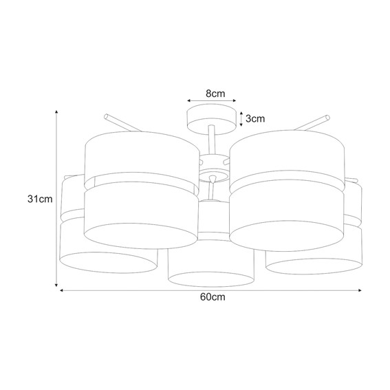 Lampa Sufitowa MALAVI K-5503 Czarny/Złoty