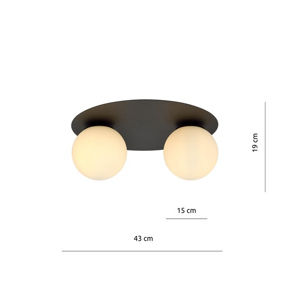 Lampa Sufitowa SOLAR 2 Czarny/Opal