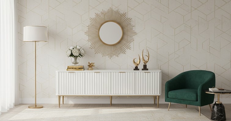 Komoda RTV STILIG ST709 Biały/Złoty