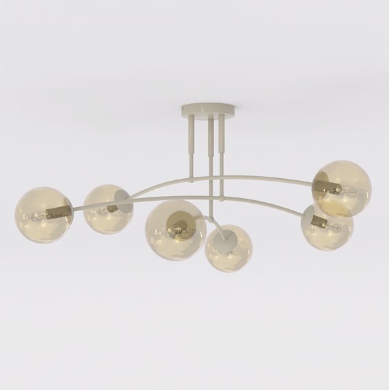 Lampa Sufitowa PREGOS 6 Beżowy/Miodowy