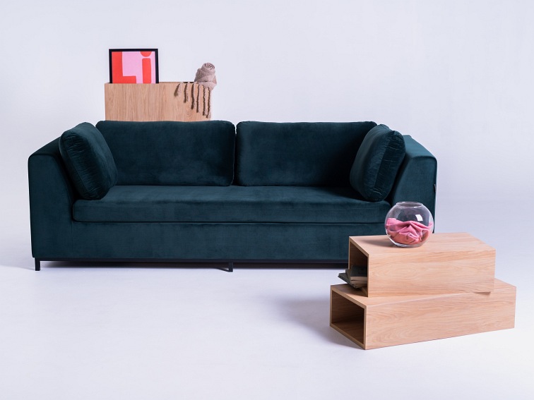 Sofa Rozkładana 3 os. Ambient 230x98x67 Avocado/Czarny