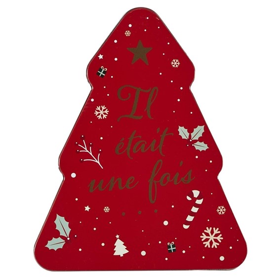 Metalowe Pudełko Świąteczna Choinka Czerwony