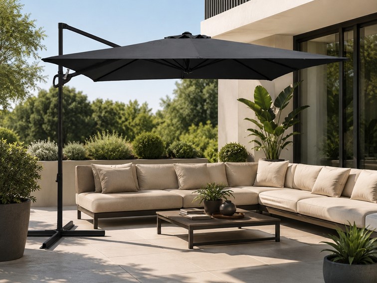 Parasol Ogrodowy LUMERO 3.0 Ciemny Szary