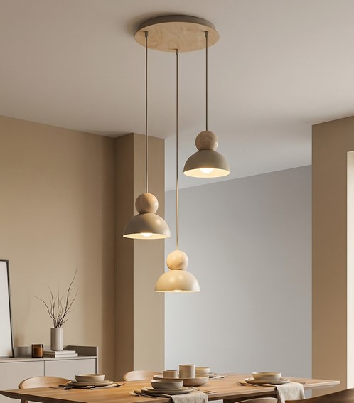 Lampa Wisząca KAKI 3PREM Beżowy