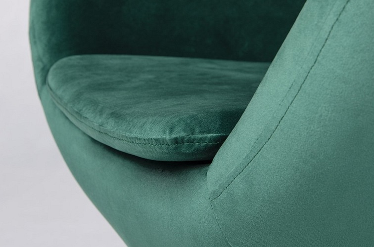 Fotel EGG Szeroki Velvet Ciemny Zielony