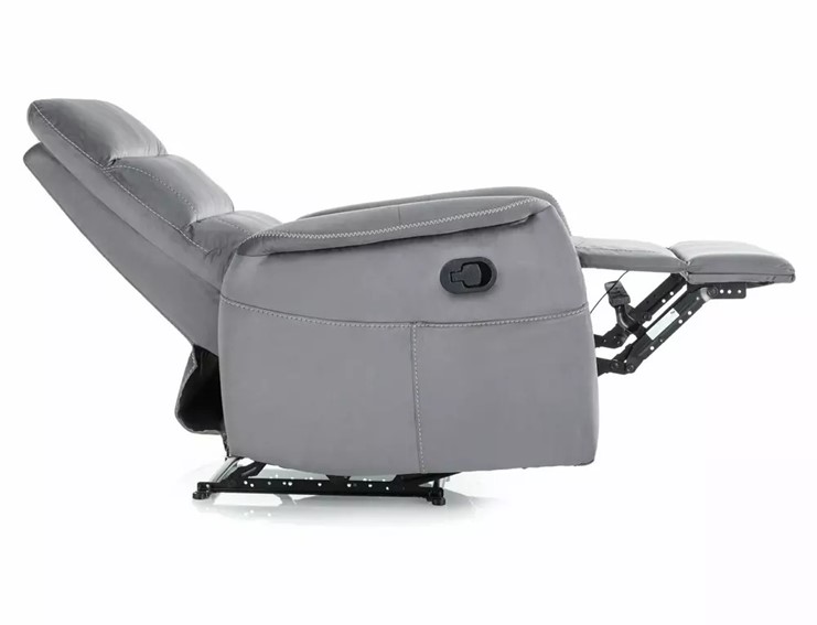 Fotel Rozkładany SOLON M Velvet Szary/Czarny