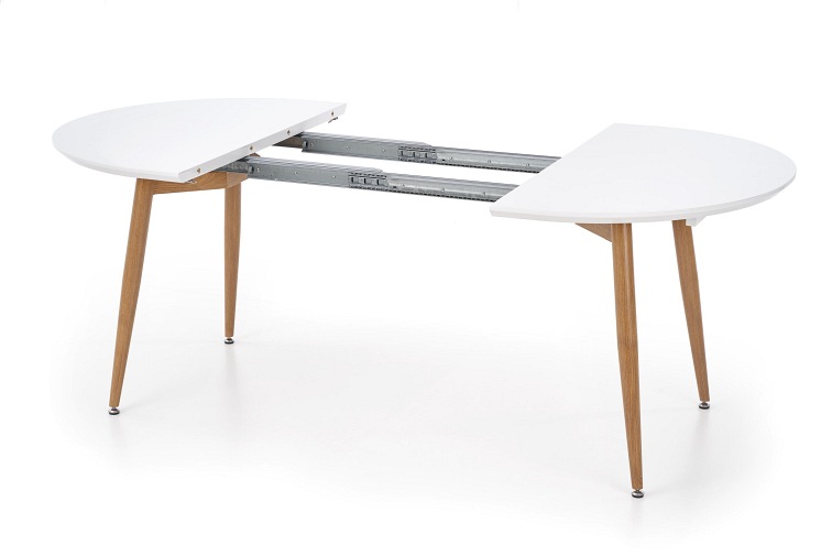 Stół Rozkładany EDWARD (120-200)x100 Dąb Miodowy/Biały