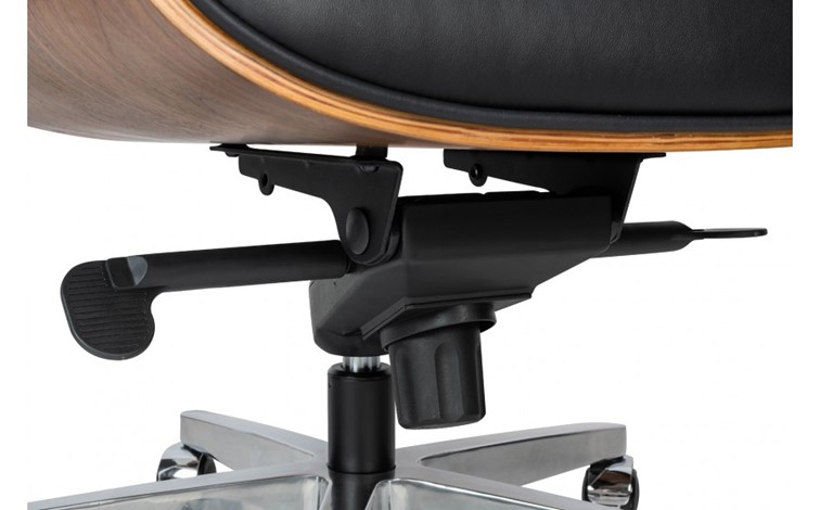 Fotel Biurowy LOUNGE GUBERNATOR BIG XL Czarny/Orzech