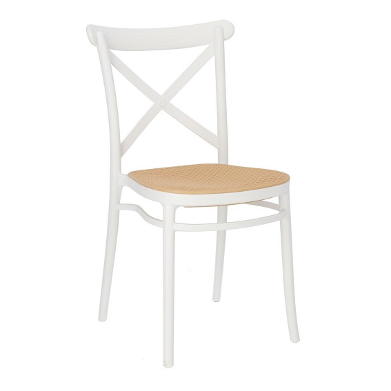 Krzesło Moreno 50x47x84 Biały/Brązowy