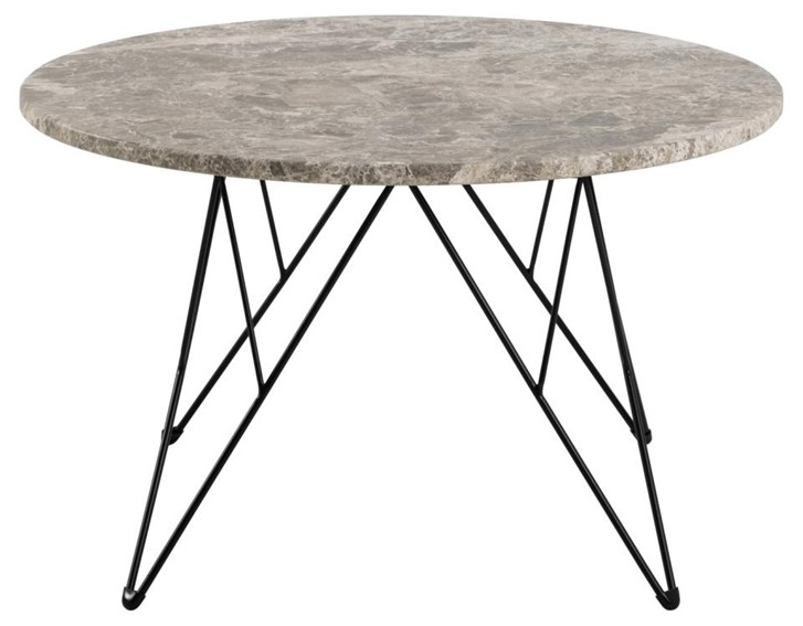 Stolik Kawowy PRUNUS fi80 Czarny/Szary Marmur