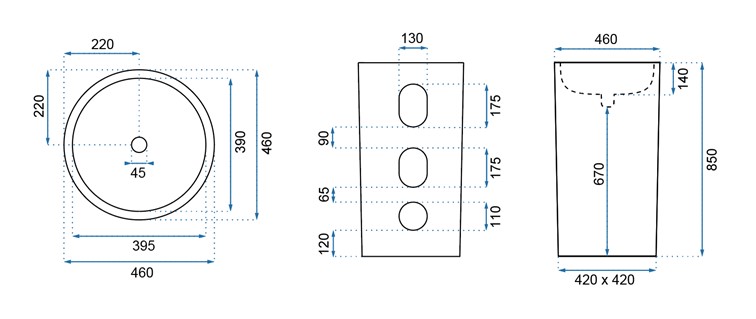 Umywalka Wolnostojąca ESTERA Biały