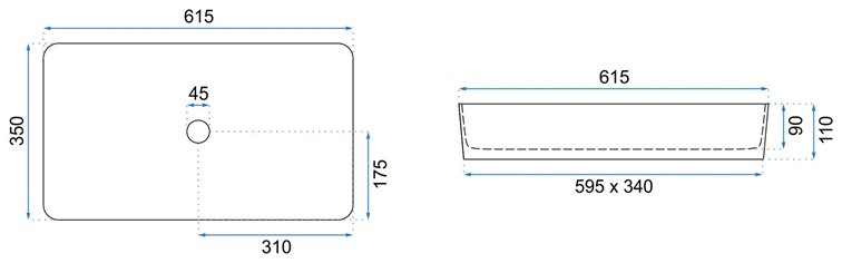 Umywalka Nablatowa DENIS SHINY Marmur/Biały