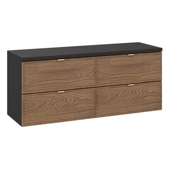 Zestaw Meblowy 120cm Czarny Mat/Dąb Casella