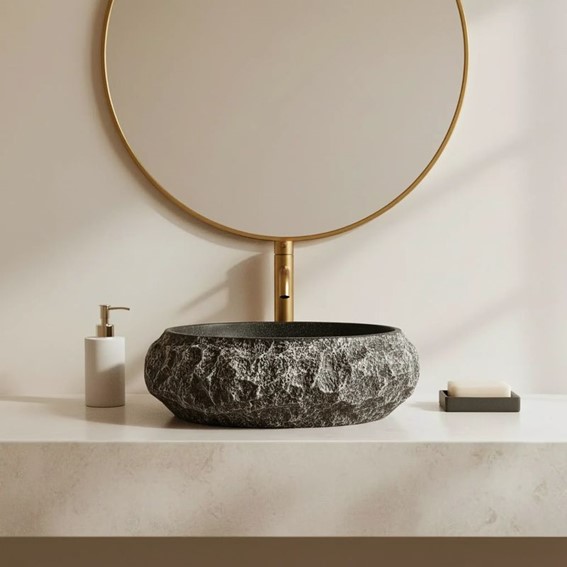 Umywalka Nablatowa MIKA GABRO Czarny