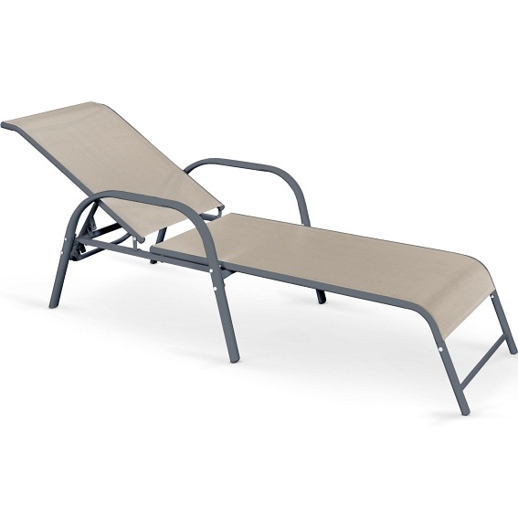 Leżak Ogrodowy MOSLER Popielaty/Ciemny Popiel