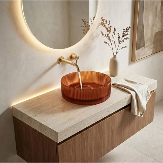 Umywalka Nablatowa SURI Brązowy