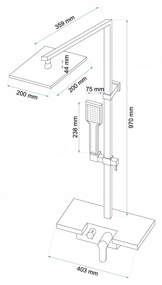 Zestaw Natryskowy LUCAS Chrom