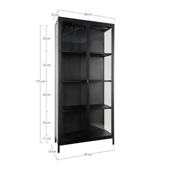 Witryna BRISBANE 175cm Czarny
