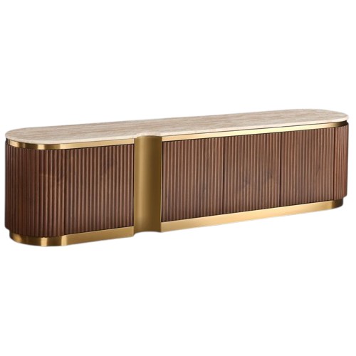 Komoda RTV STILIG ST916D Orzech/Złoty