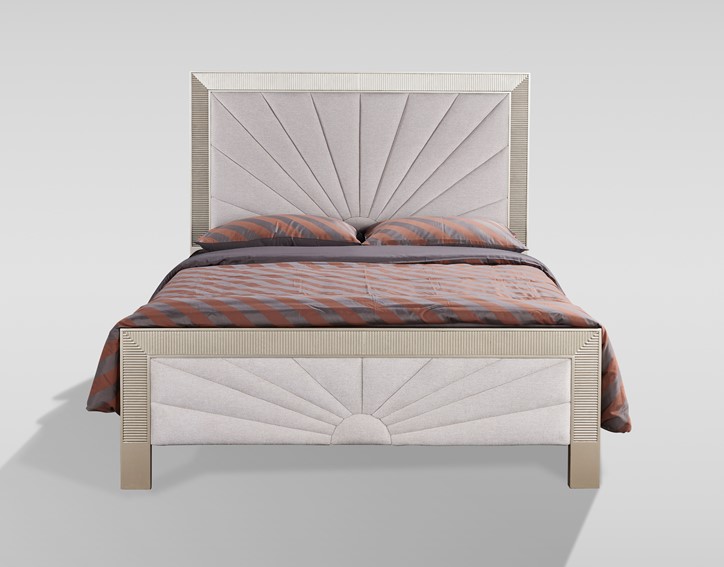 Łóżko Tapicerowane STILIG ST900Q 160x200cm Beżowy/Złoty