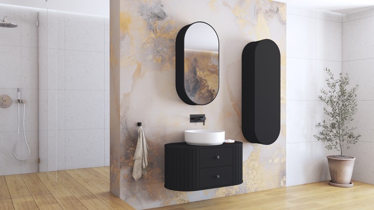 Szafka lustrzana VENEZIA 1D Czarny