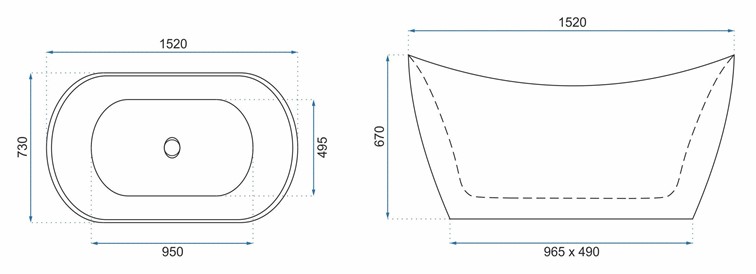 Wanna Wolnostojąca KERRANO 150 Biały