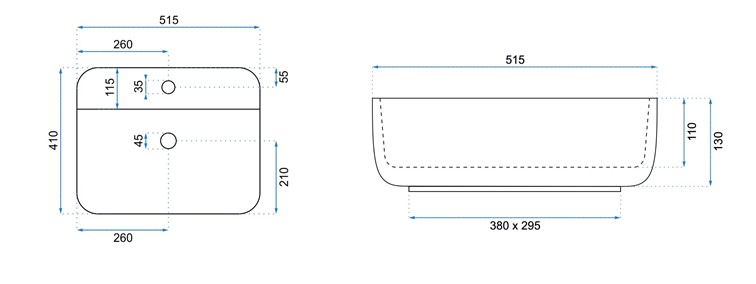 Umywalka Nablatowa MARTINA Biały