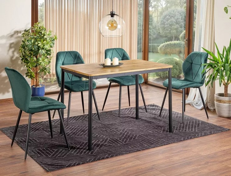 Stół CITY 110x75 Dąb Artisan/Czarny