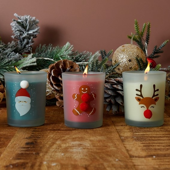 Świeczka Świąteczna z Reniferem Biały