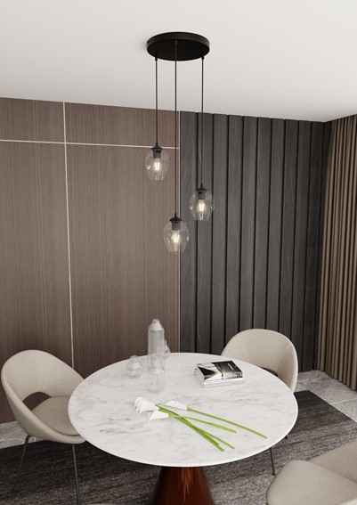 Lampa Wisząca ISTAR 3 PREMIUM Czarny/Transparentny