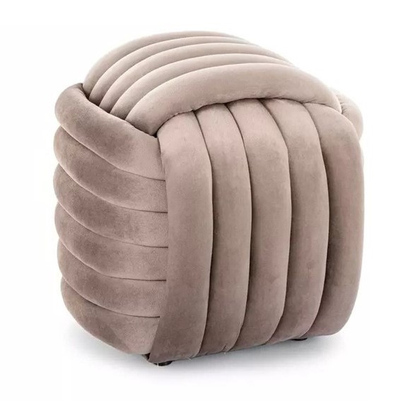 Puf BRUNI Velvet Ciemny Beż