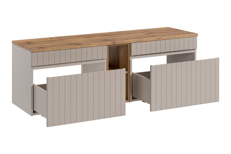 Zestaw ICC B 81-01 140cm (2x Szafka + Regał + Blat) Kaszmirowy/Dąb